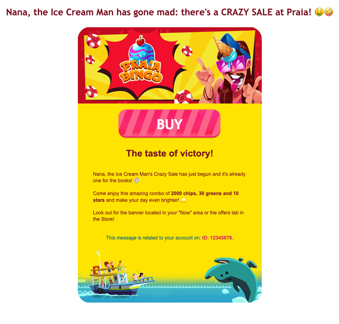 Praia Bingo Ice Cream Offer