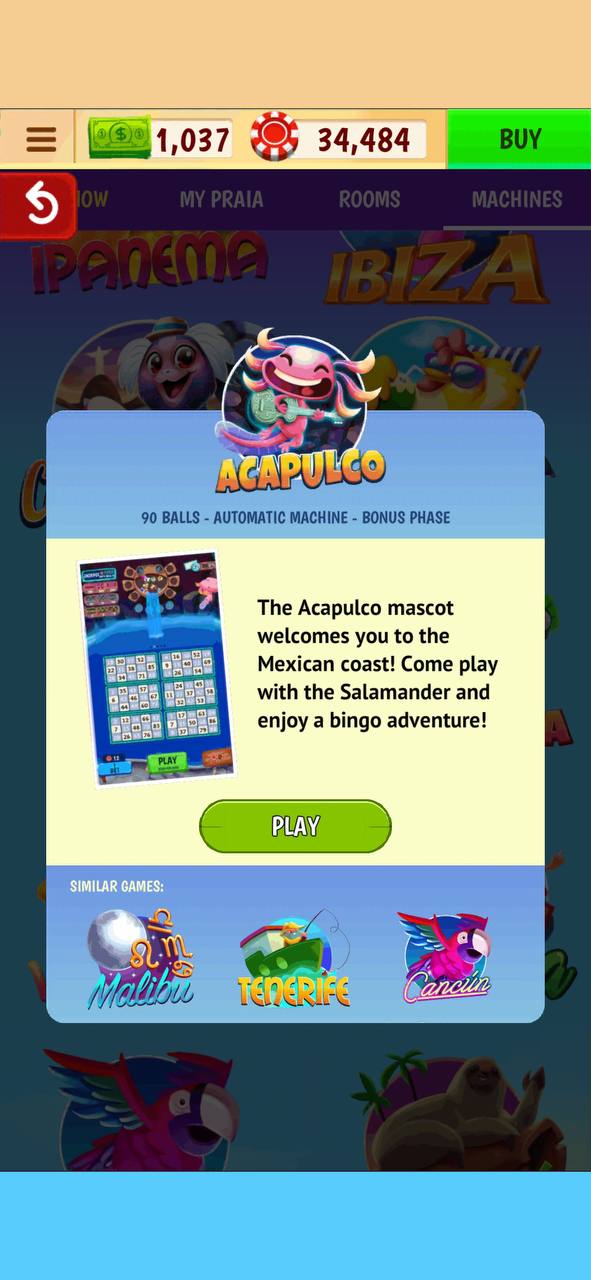 Praia Bingo Acapulco game description