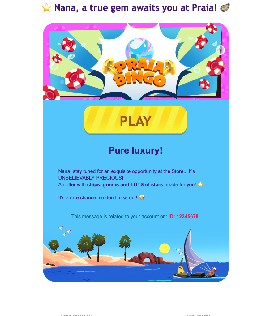Praia Bingo Rare Offer