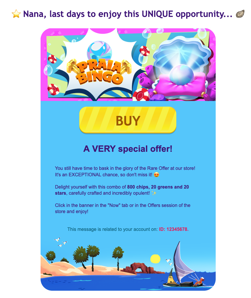 Praia Bingo Rare Offer